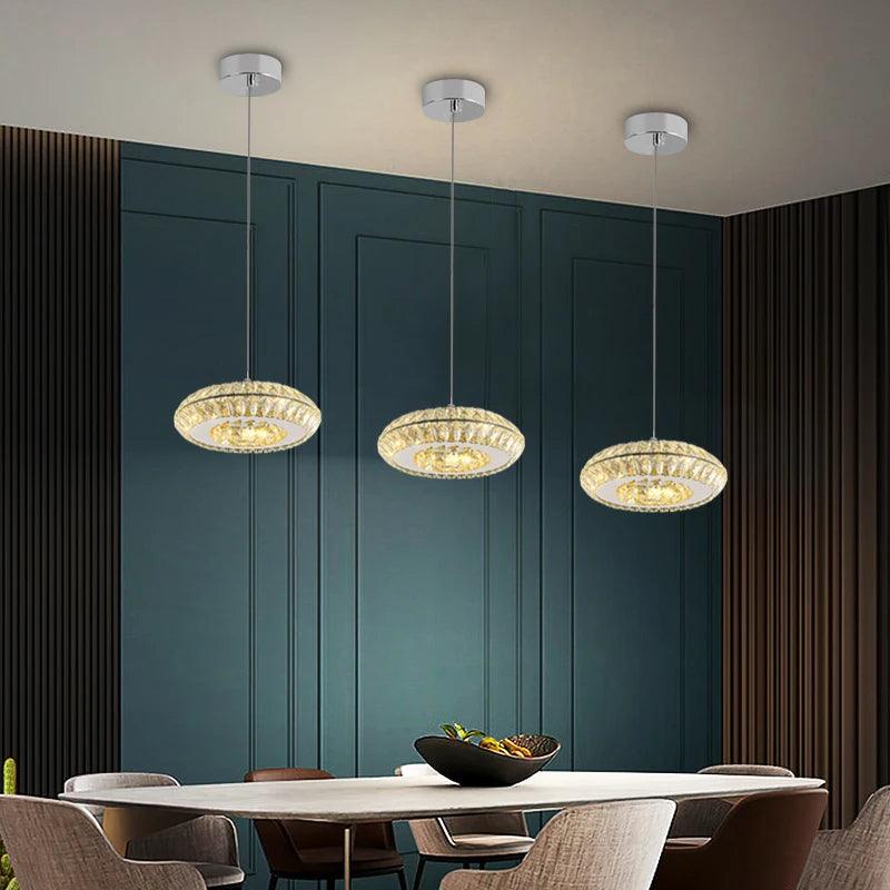 LED Crystal Round Pendant Light for Dining Room - Creating Coziness