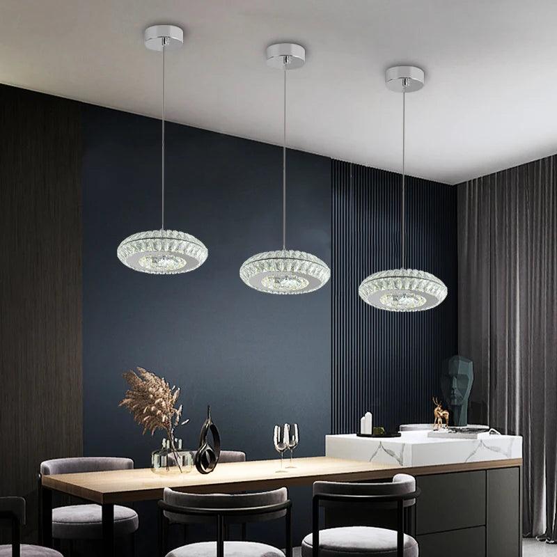 LED Crystal Round Pendant Light for Dining Room - Creating Coziness