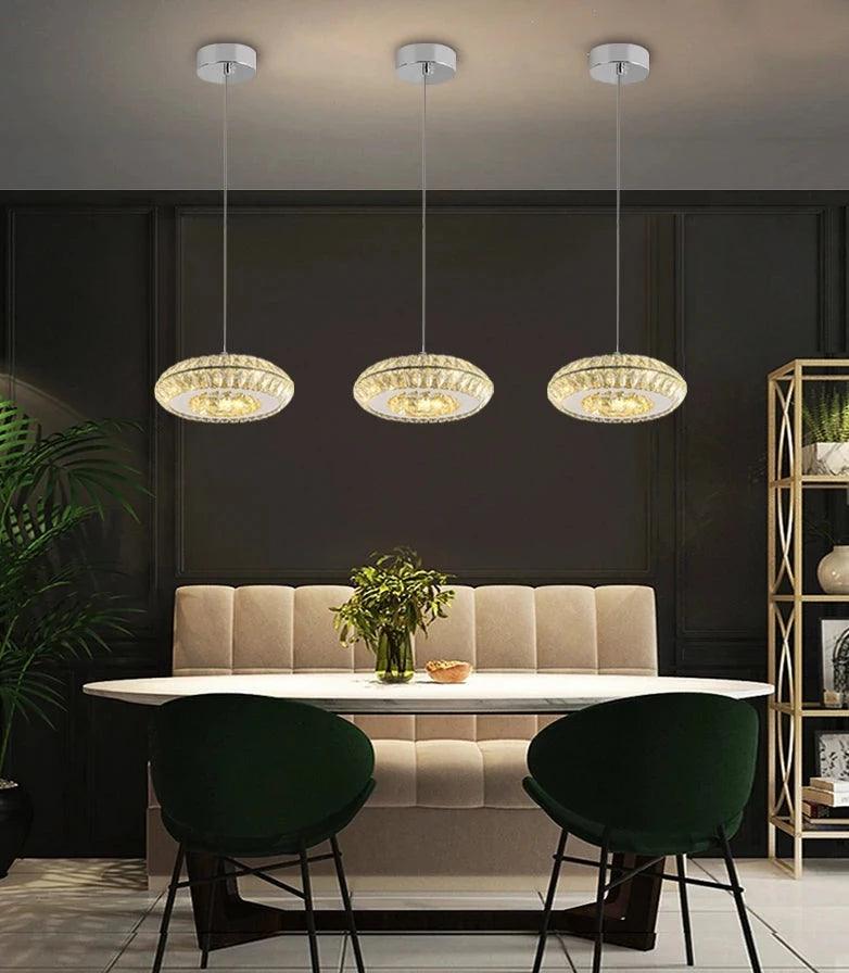 LED Crystal Round Pendant Light for Dining Room - Creating Coziness