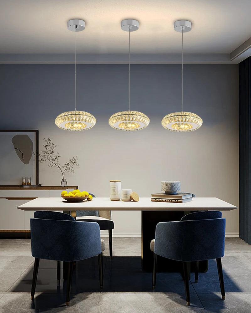 LED Crystal Round Pendant Light for Dining Room - Creating Coziness