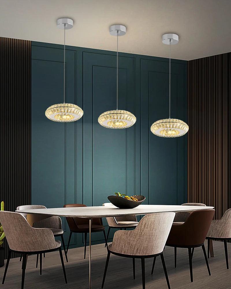 LED Crystal Round Pendant Light for Dining Room - Creating Coziness