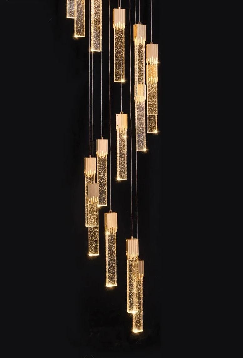 Lily Spiral Crystal Suspension Chandelier For Staircase - Creating Coziness