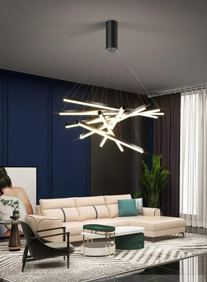 Linear Aluminum Chandelier - Creating Coziness