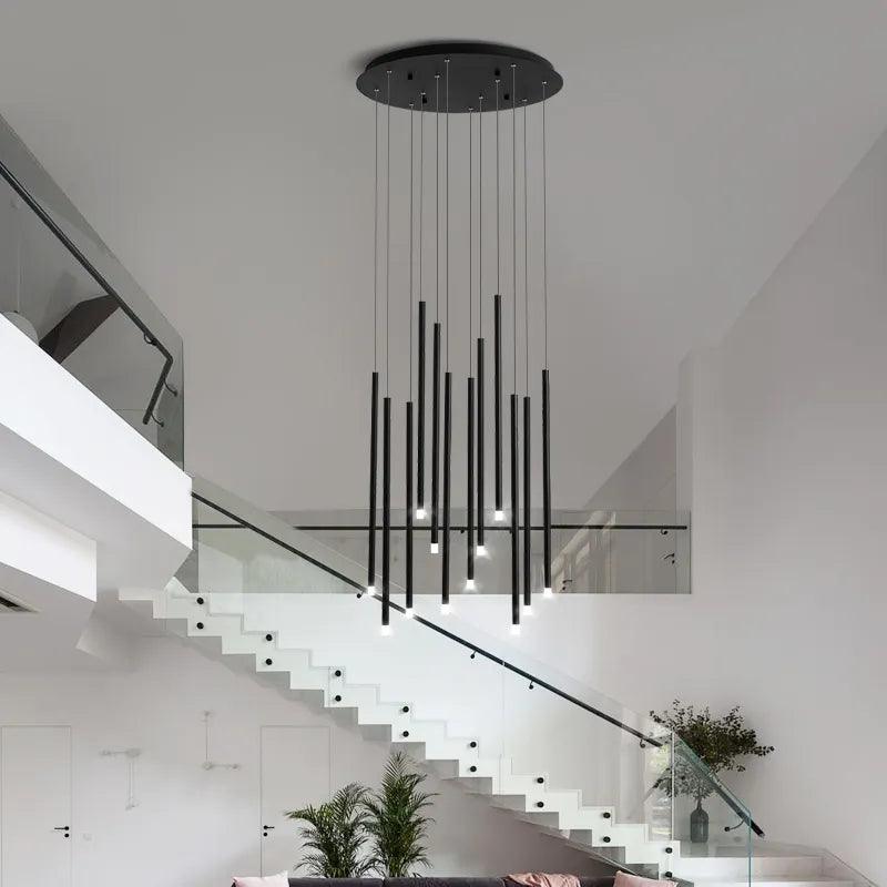 Linear Cluster Elongated Cylindrical LED Modern Pendant Light Chandelier - Creating Coziness