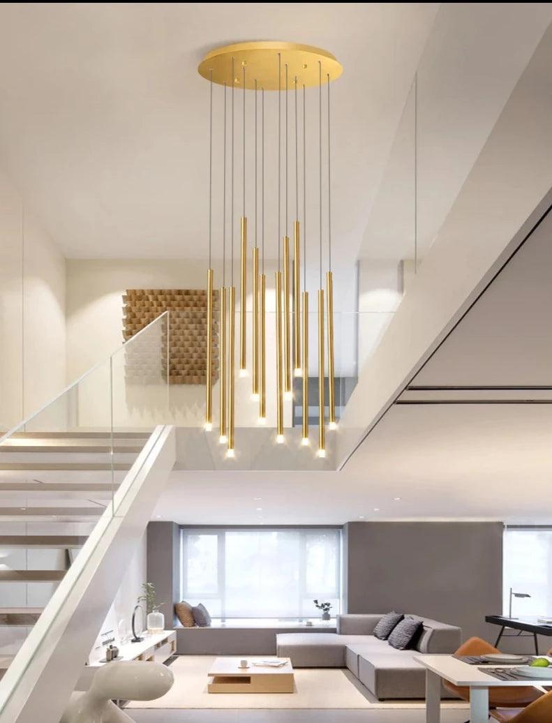 Linear Cluster Elongated Cylindrical LED Modern Pendant Light Chandelier - Creating Coziness