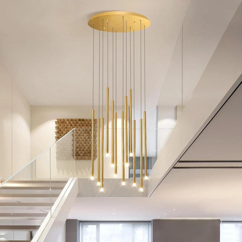 Linear Cluster Elongated Cylindrical LED Modern Pendant Light Chandelier - Creating Coziness