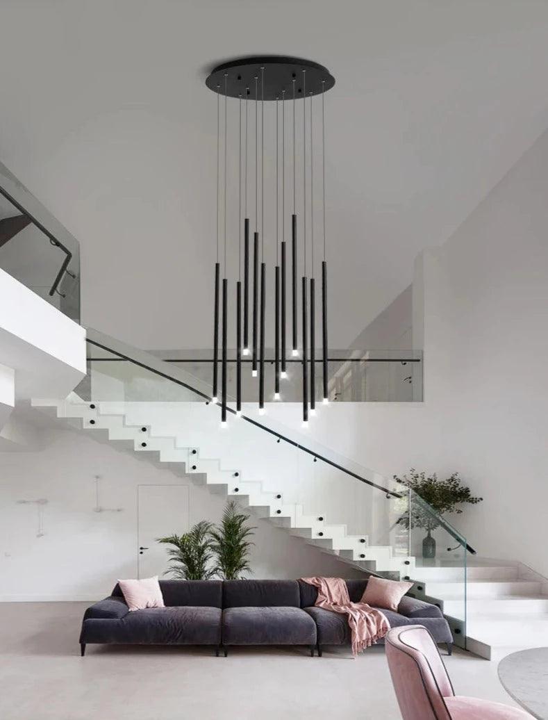 Linear Cluster Elongated Cylindrical LED Modern Pendant Light Chandelier - Creating Coziness