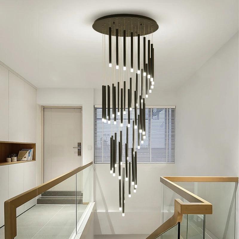 Linear Cluster Elongated Cylindrical LED Modern Pendant Light Chandelier - Creating Coziness