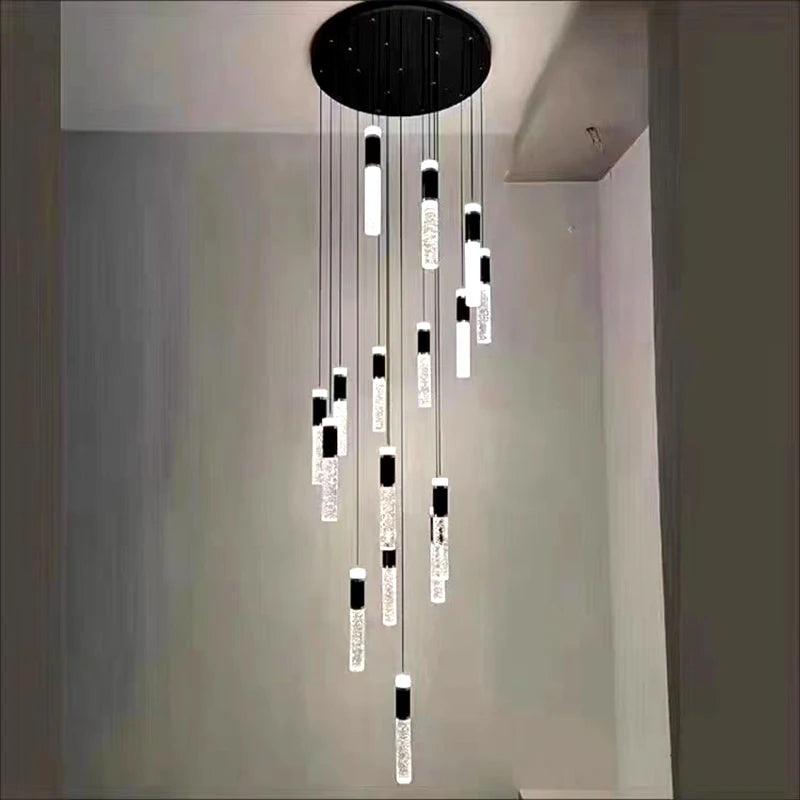 Mocca Crystal Staircase Chandelier - Creating Coziness