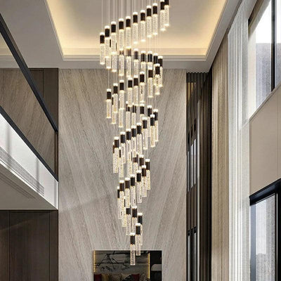 Mocca Crystal Staircase Chandelier - Creating Coziness