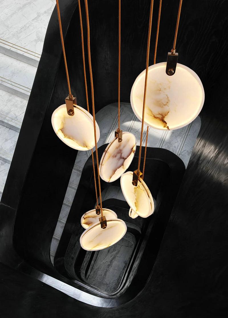 Moonshade Natural Marble Pendant Chandelier - Creating Coziness