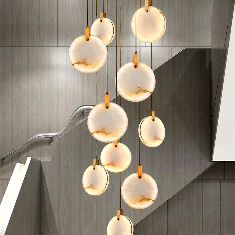 Moonshade Natural Marble Pendant Chandelier - Creating Coziness