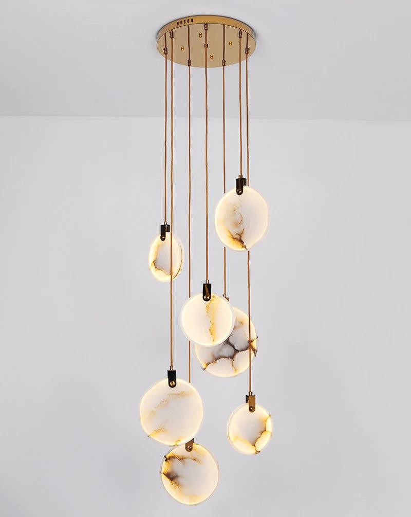 Moonshade Natural Marble Pendant Chandelier - Creating Coziness