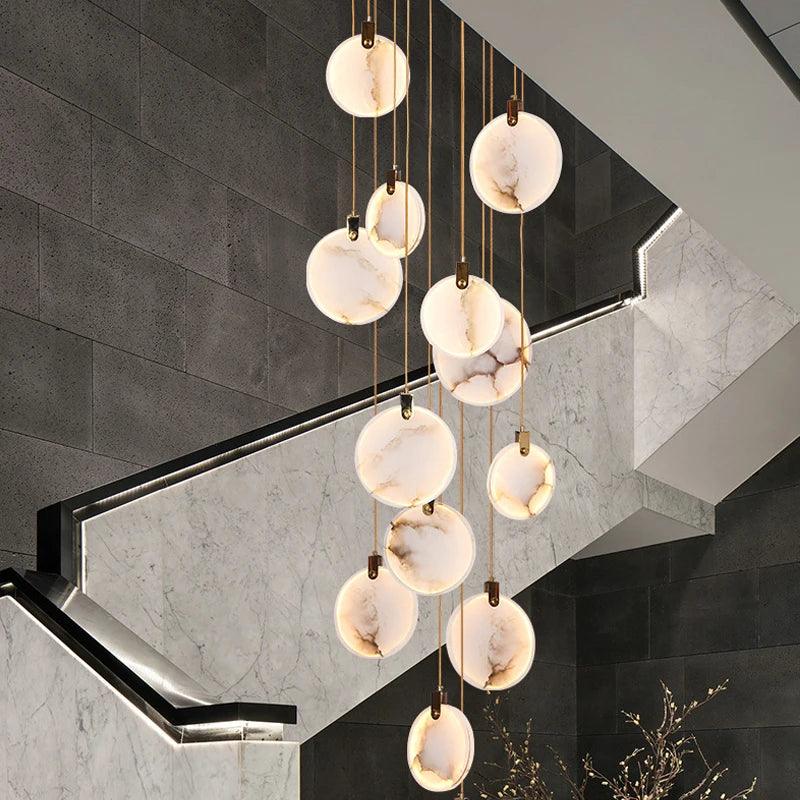 Moonshade Natural Marble Pendant Chandelier - Creating Coziness