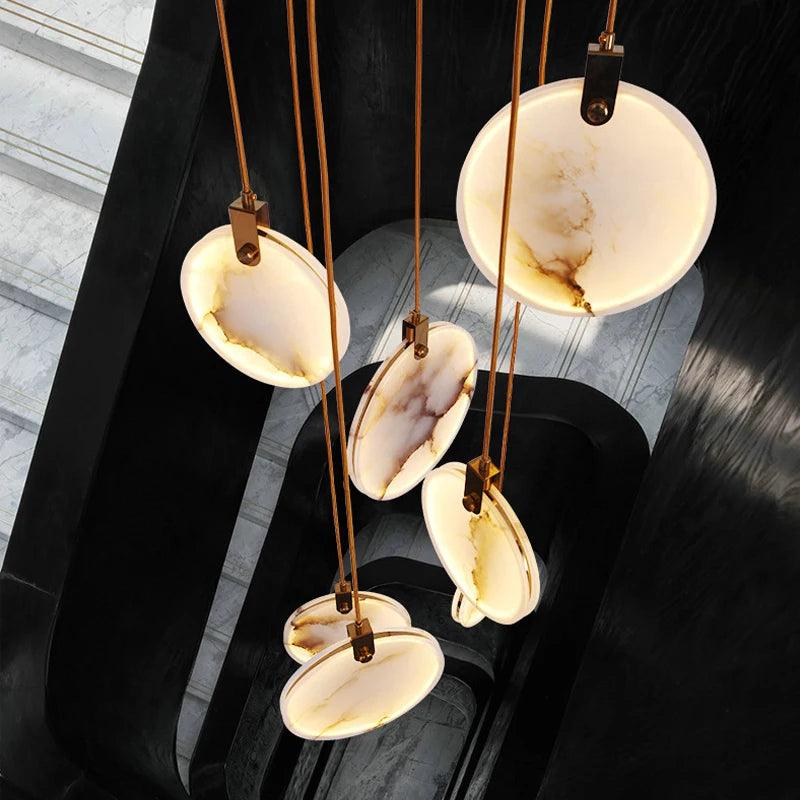 Moonshade Natural Marble Pendant Chandelier - Creating Coziness