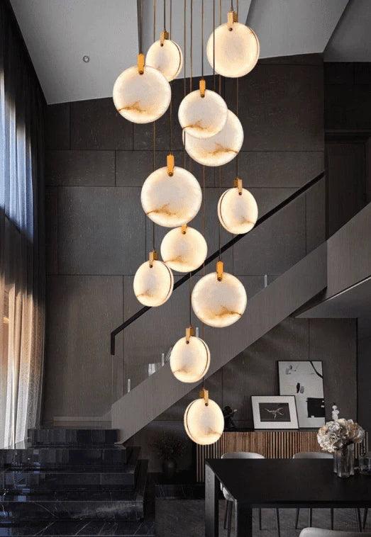 Moonshade Natural Marble Pendant Chandelier - Creating Coziness