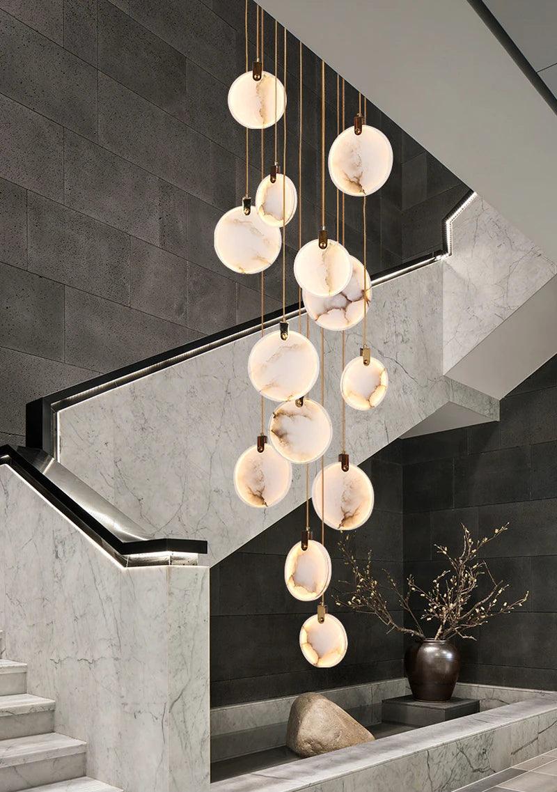 Moonshade Natural Marble Pendant Chandelier - Creating Coziness