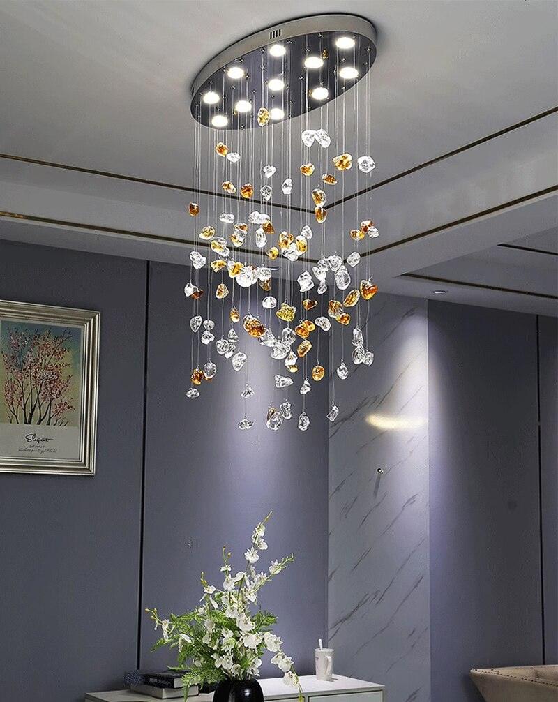 Oval Creative Design Coloful Crystal Stone Chandelier - Creating Coziness