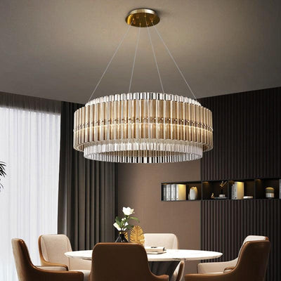 Round Glass LED Chandelier - Creating Coziness