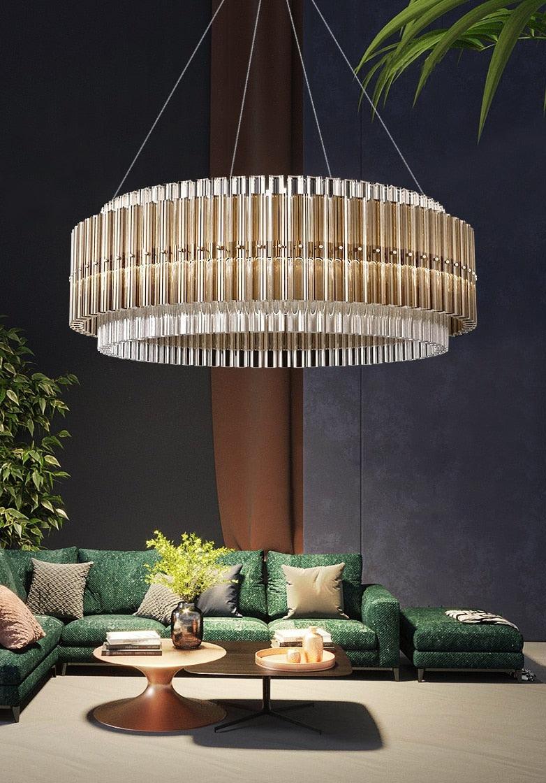 Round Glass LED Chandelier - Creating Coziness