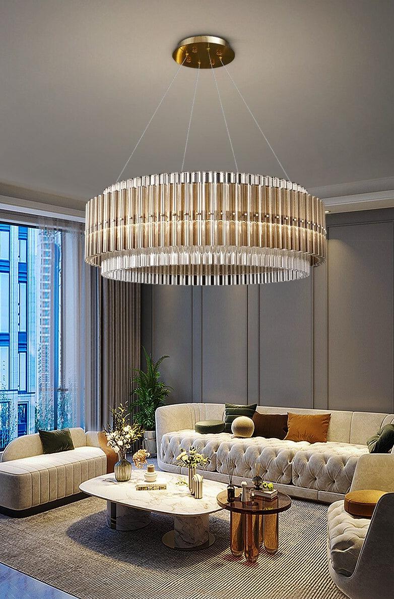 Round Glass LED Chandelier - Creating Coziness