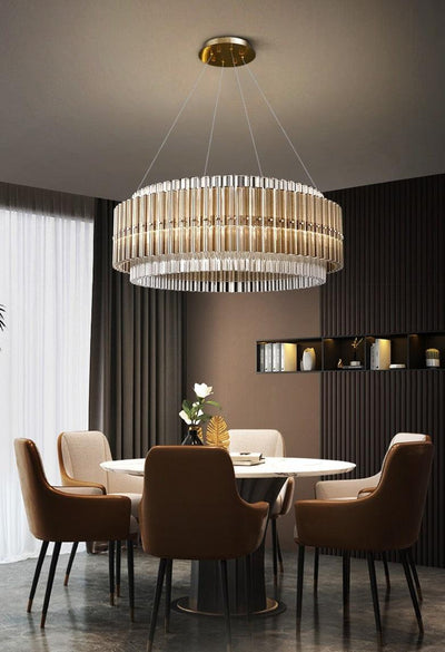 Round Glass LED Chandelier - Creating Coziness