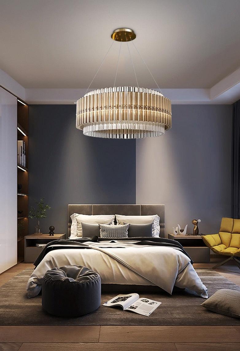 Round Glass LED Chandelier - Creating Coziness