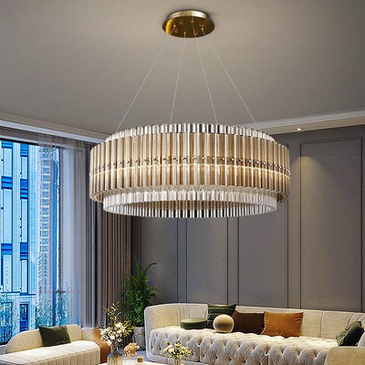 Round Glass LED Chandelier - Creating Coziness