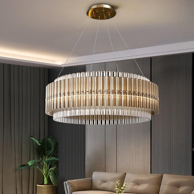 Round Glass LED Chandelier - Creating Coziness