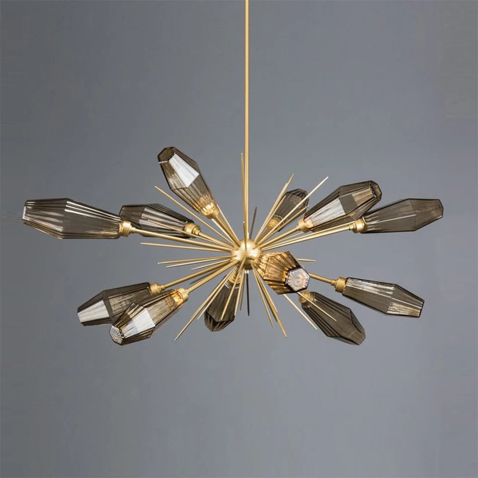 Smoky Gray Glass Chandelier