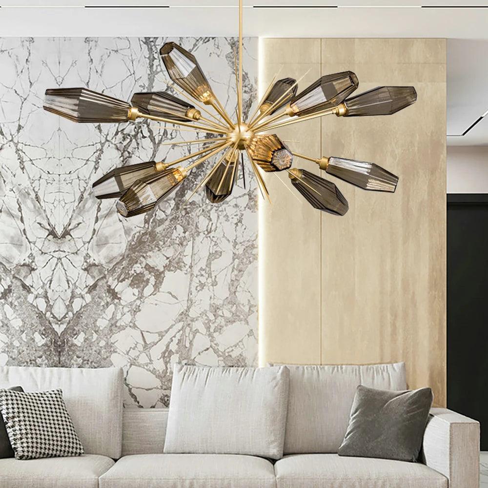 Smoky Gray Glass Chandelier - Creating Coziness