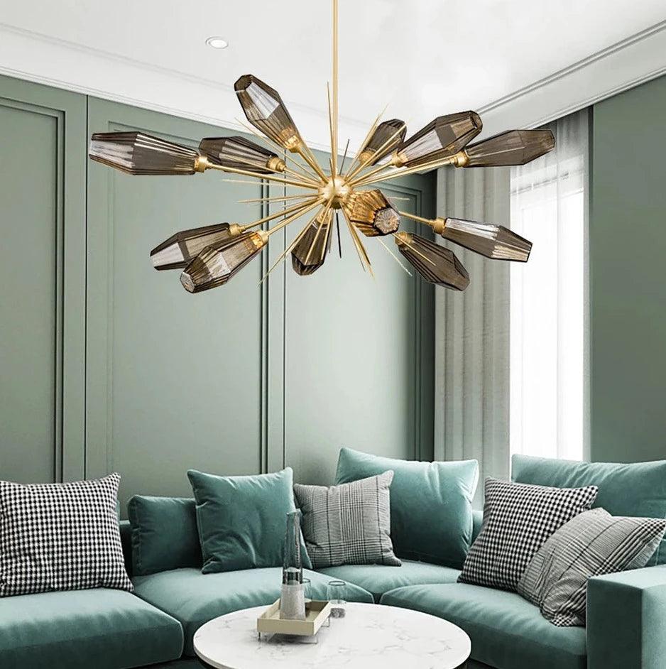 Smoky Gray Glass Chandelier - Creating Coziness