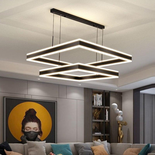 Square Aluminum LED Chandelier - Creating Coziness