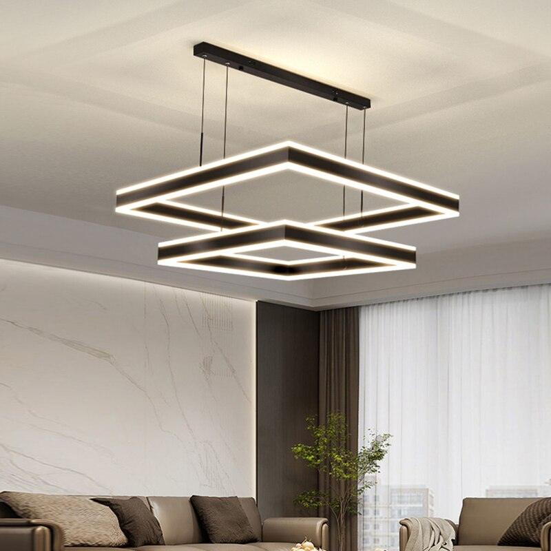 Square Aluminum LED Chandelier - Creating Coziness