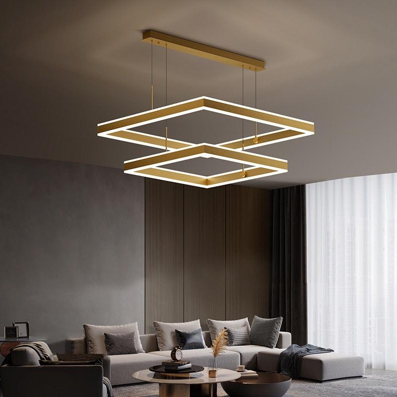 Square Aluminum LED Chandelier - Creating Coziness