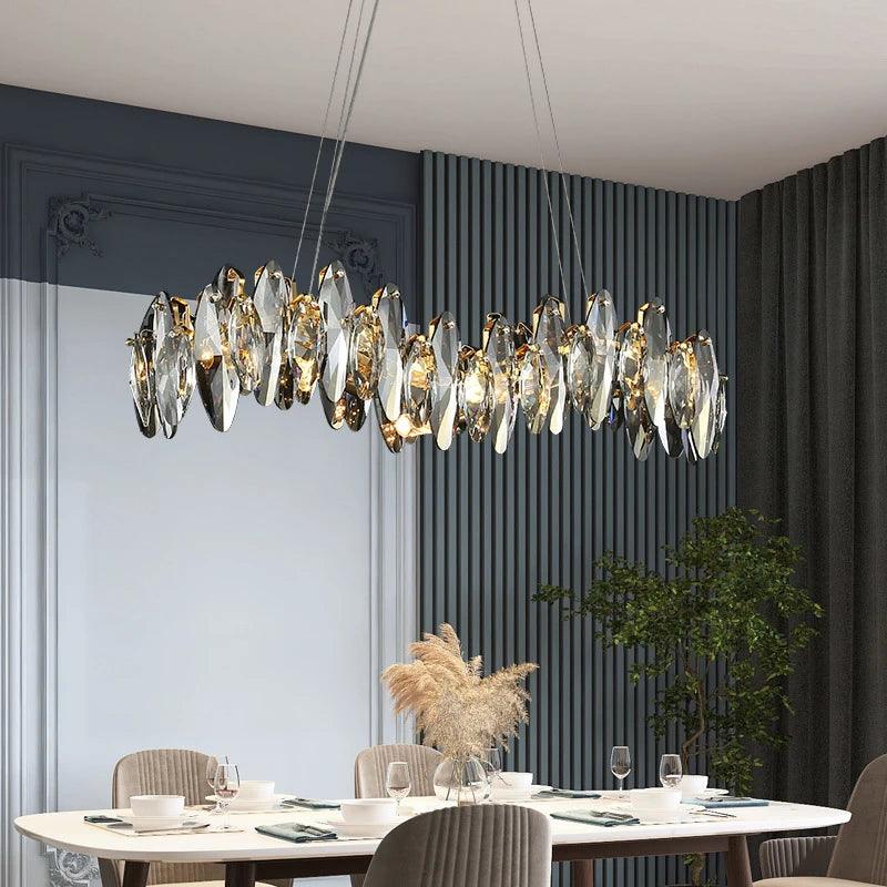 Wave design Smoky Gray Suspension Chandelier - Creating Coziness