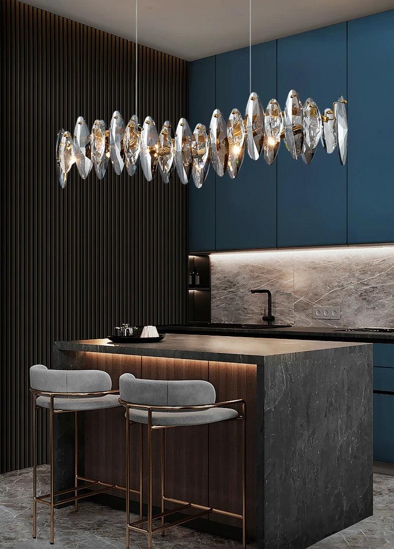 Wave design Smoky Gray Suspension Chandelier - Creating Coziness