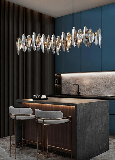 Wave design Smoky Gray Suspension Chandelier - Creating Coziness