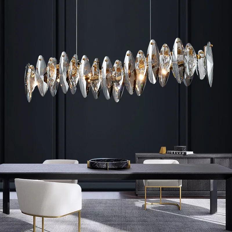 Wave design Smoky Gray Suspension Chandelier - Creating Coziness