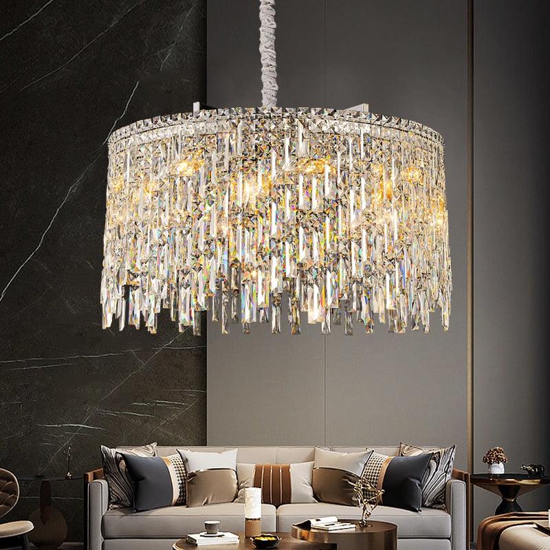 Adena Led Round Crystal Chandelier - Creating Coziness