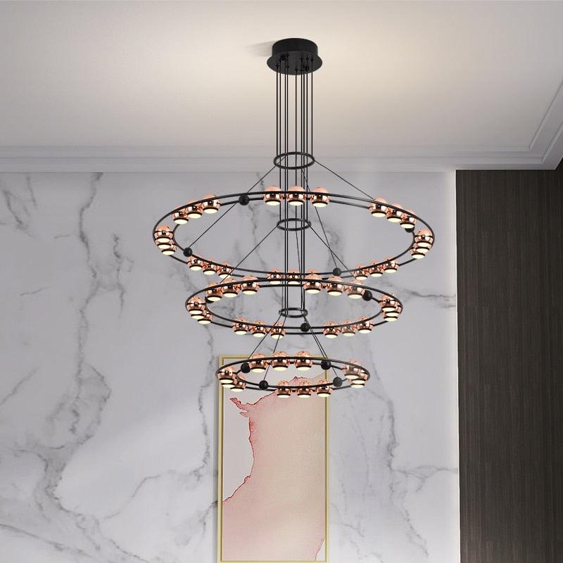 Akshin Loft - Creative Design LED Chandelier with Luxurious Round/Oval Lighting - Creating Coziness