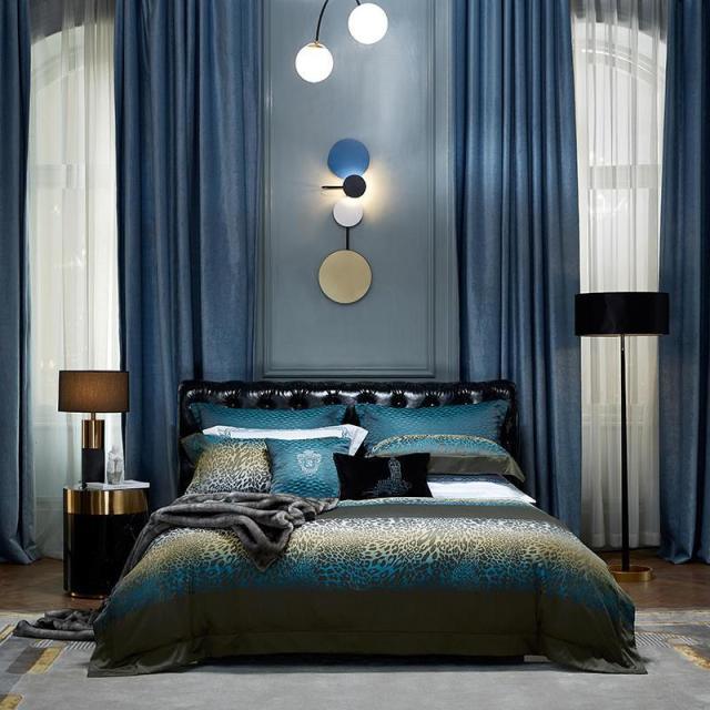 Astrid Space Blue Egyptian Cotton Duvet Cover Set - Creating Coziness