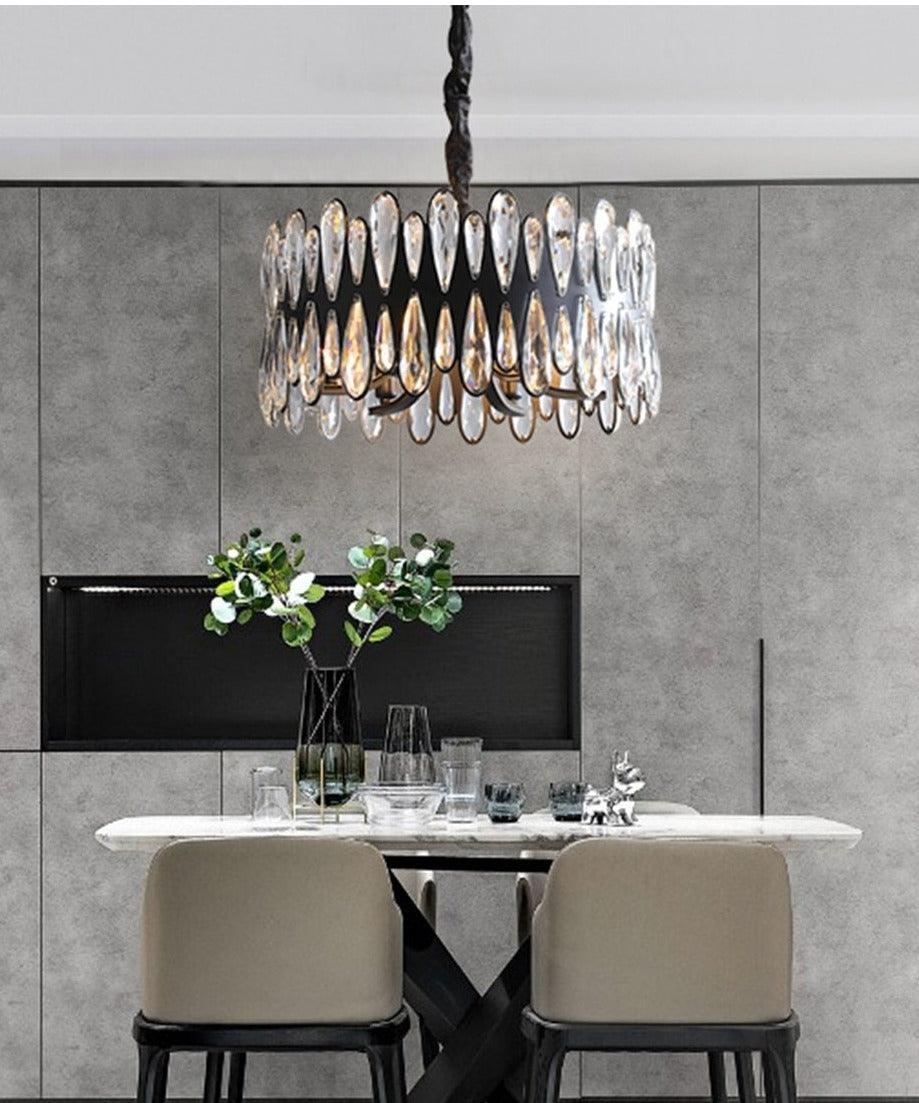 Black Napoli Crystal Chandelier - Creating Coziness