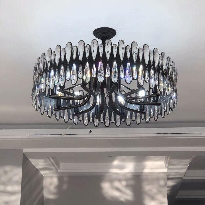 Black Napoli Crystal Chandelier - Creating Coziness