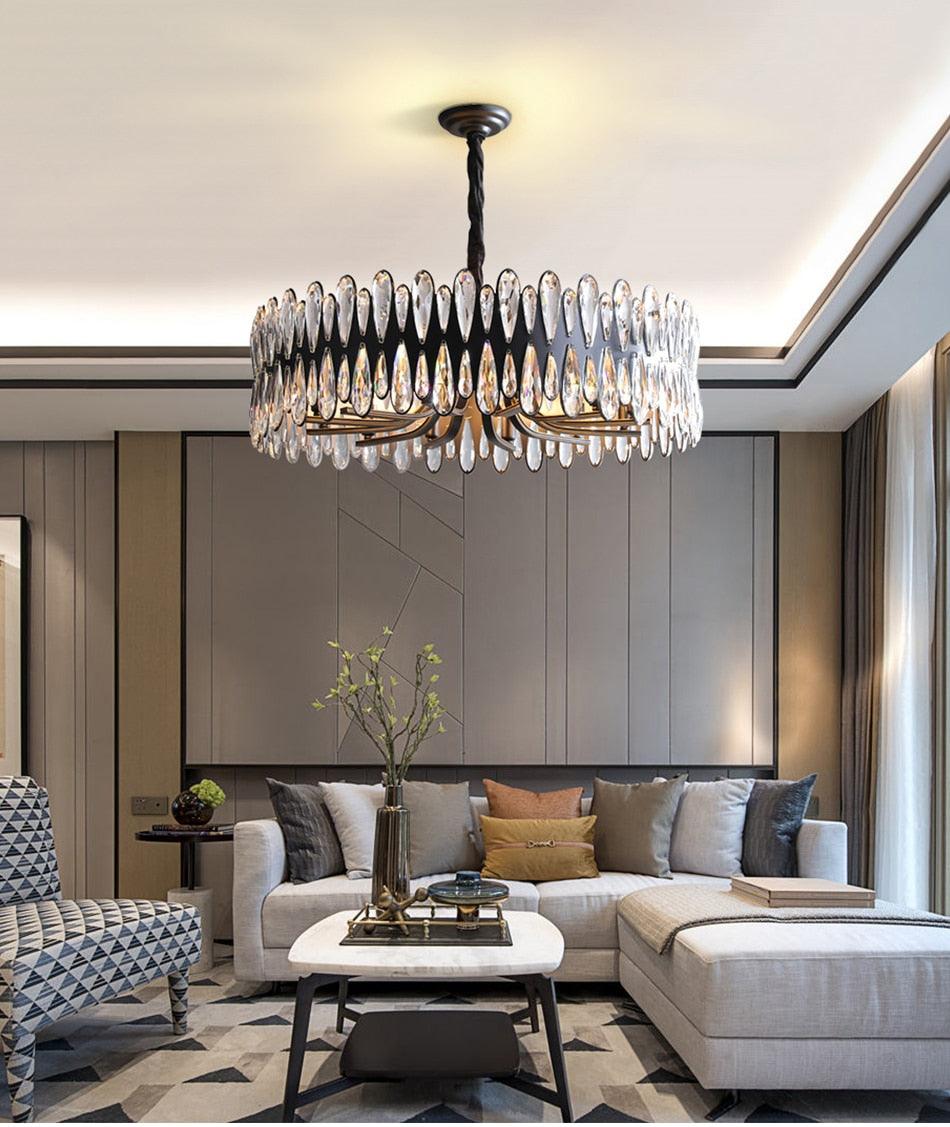 Black Napoli Crystal Chandelier - Creating Coziness