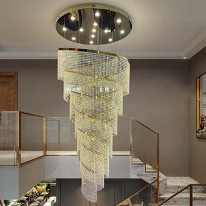 Creative Crystal Staircase Chandelier Spiral Design - Creating Coziness