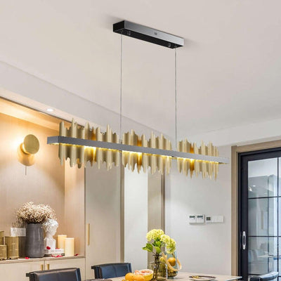 Danielle Modern Drip Wave Gold Bar Chandelier - Creating Coziness