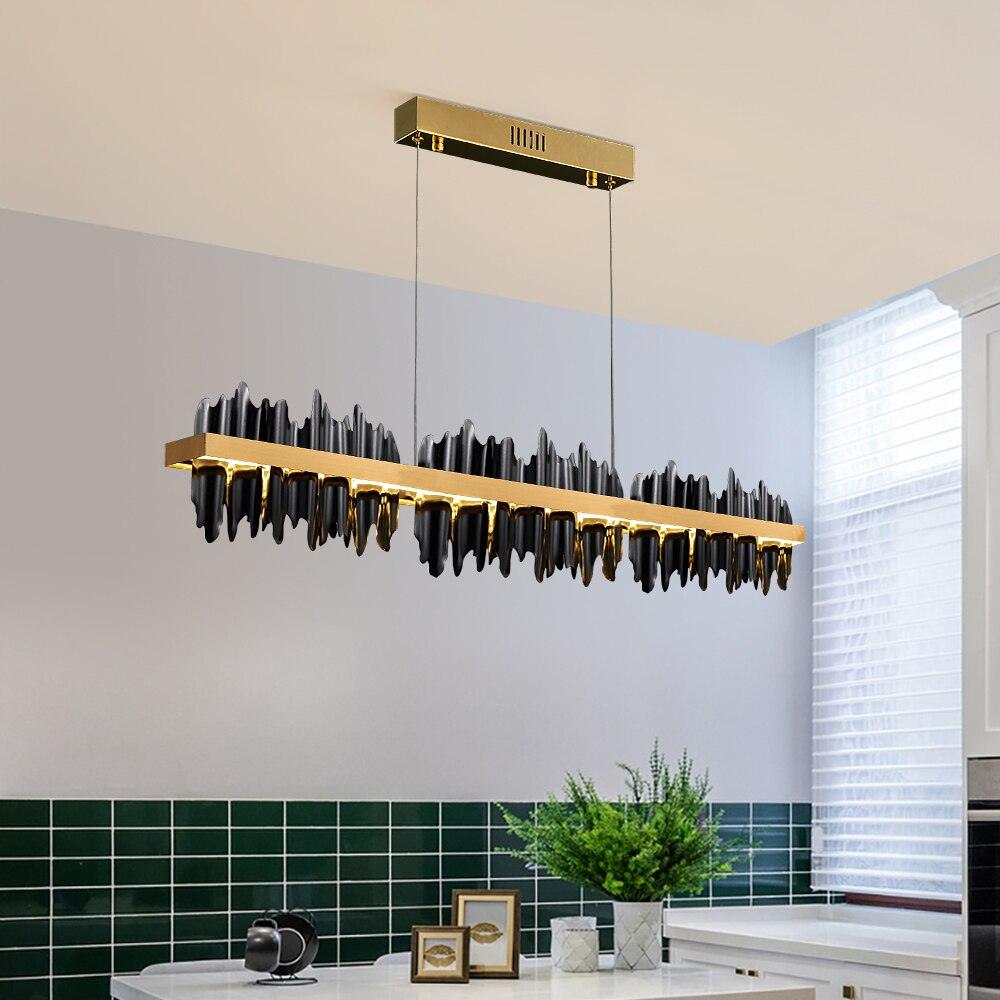 Danielle Modern Drip Wave Gold Bar Chandelier - Creating Coziness