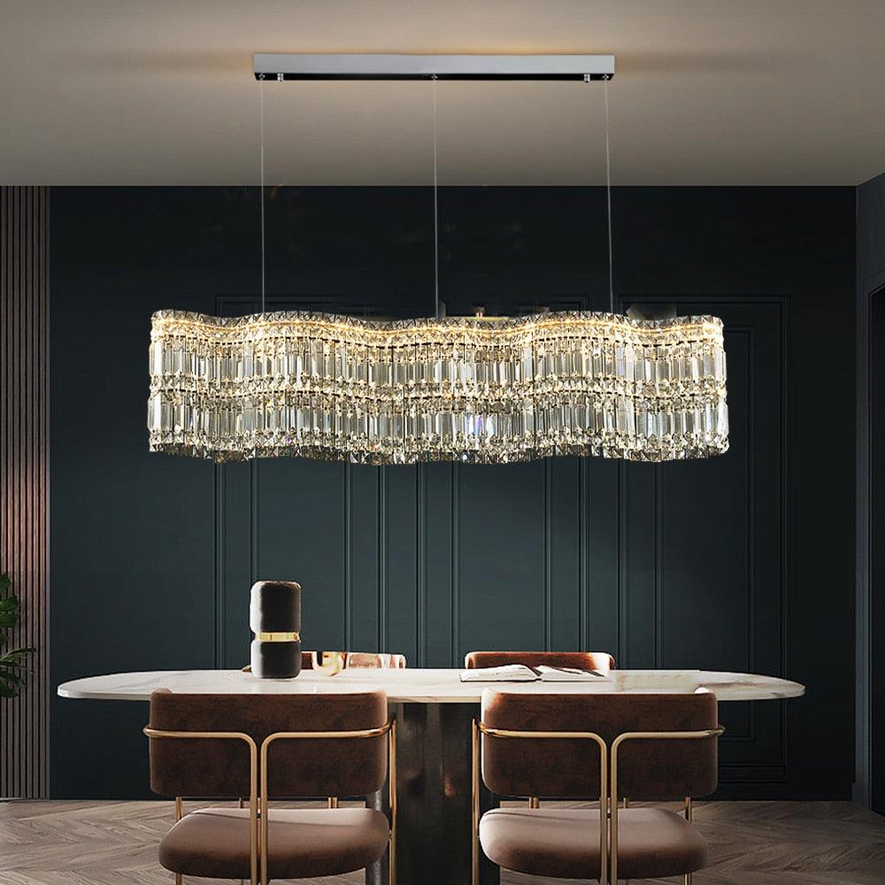 Efsun Wave Crystal Chandelier - Creating Coziness