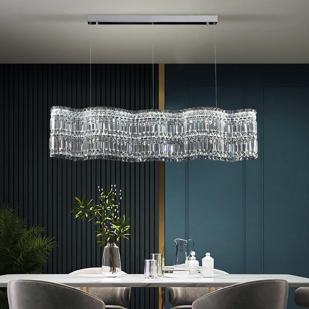 Efsun Wave Crystal Chandelier - Creating Coziness